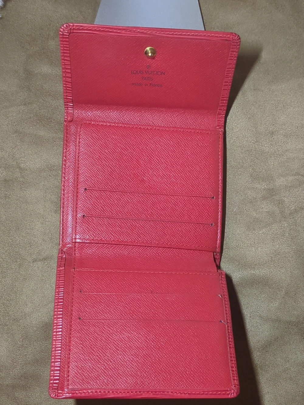 Louis Vuitton Red Epi Leather Compact Wallet